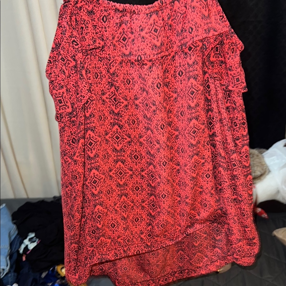 Torrid Red and Black Smocked Camisole Sleeveless Top - Picture 6 of 7